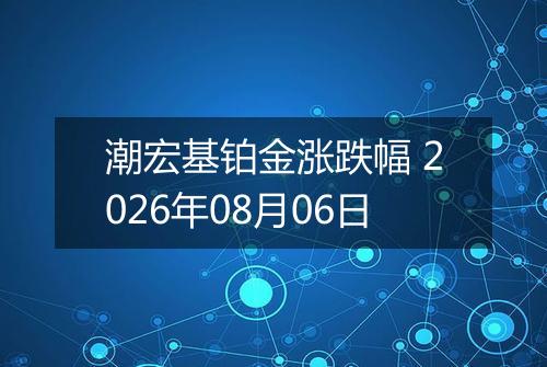 潮宏基铂金涨跌幅 2026年08月06日