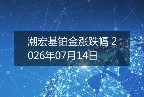 潮宏基铂金涨跌幅 2026年07月14日