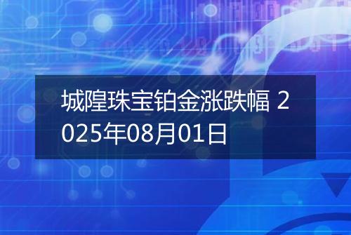 城隍珠宝铂金涨跌幅 2025年08月01日