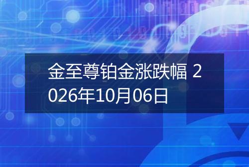 金至尊铂金涨跌幅 2026年10月06日