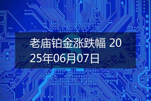 老庙铂金涨跌幅 2025年06月07日