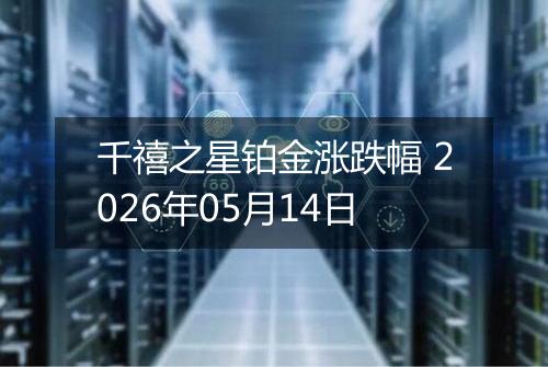 千禧之星铂金涨跌幅 2026年05月14日