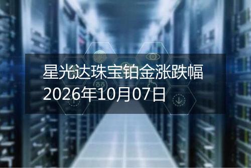 星光达珠宝铂金涨跌幅 2026年10月07日