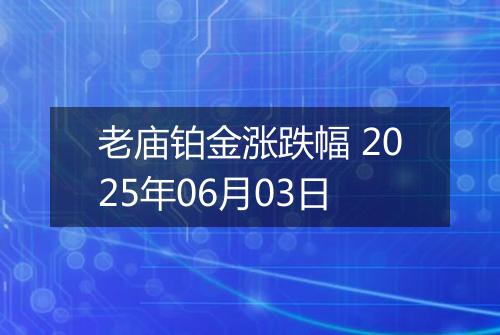 老庙铂金涨跌幅 2025年06月03日