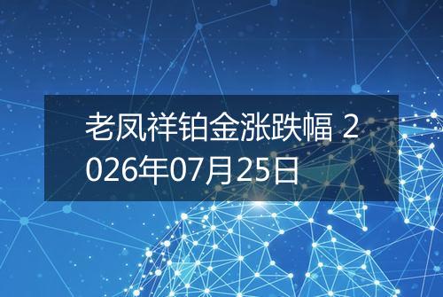 老凤祥铂金涨跌幅 2026年07月25日