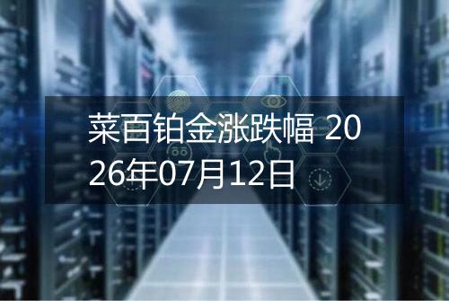 菜百铂金涨跌幅 2026年07月12日