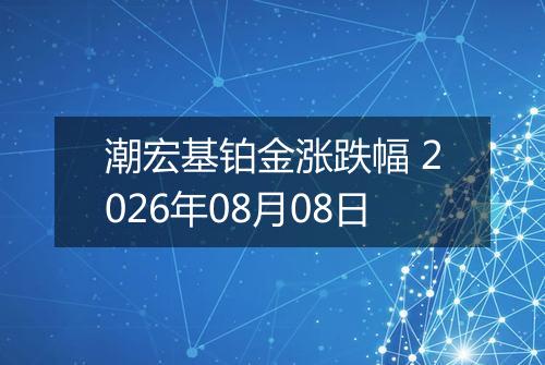 潮宏基铂金涨跌幅 2026年08月08日