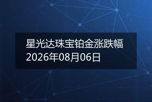 星光达珠宝铂金涨跌幅 2026年08月06日
