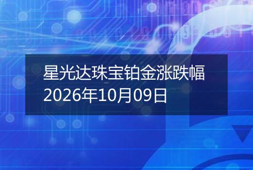 星光达珠宝铂金涨跌幅 2026年10月09日