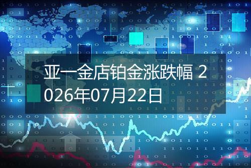 亚一金店铂金涨跌幅 2026年07月22日
