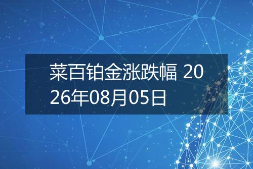 菜百铂金涨跌幅 2026年08月05日