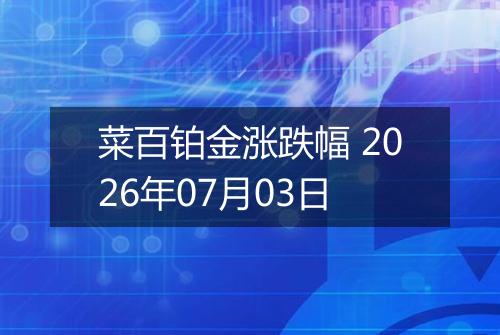菜百铂金涨跌幅 2026年07月03日