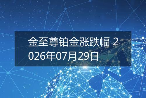 金至尊铂金涨跌幅 2026年07月29日