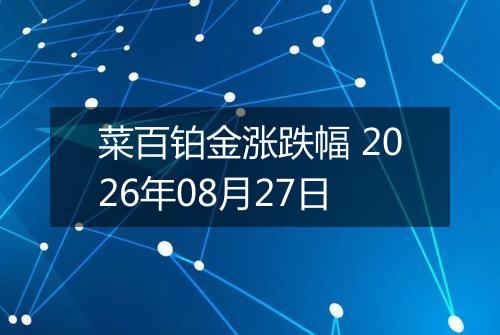 菜百铂金涨跌幅 2026年08月27日
