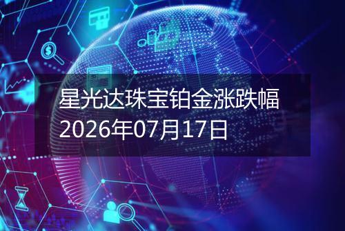 星光达珠宝铂金涨跌幅 2026年07月17日