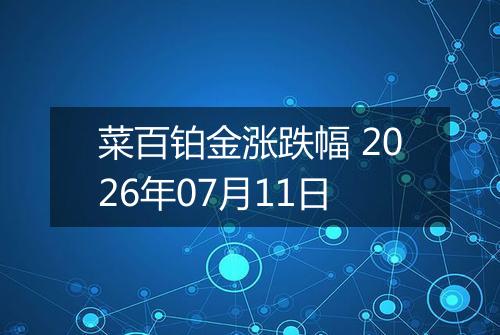 菜百铂金涨跌幅 2026年07月11日