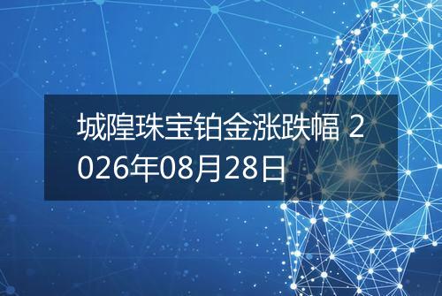 城隍珠宝铂金涨跌幅 2026年08月28日