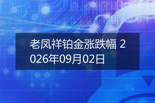 老凤祥铂金涨跌幅 2026年09月02日
