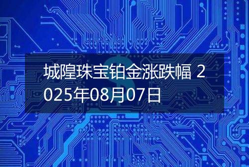城隍珠宝铂金涨跌幅 2025年08月07日