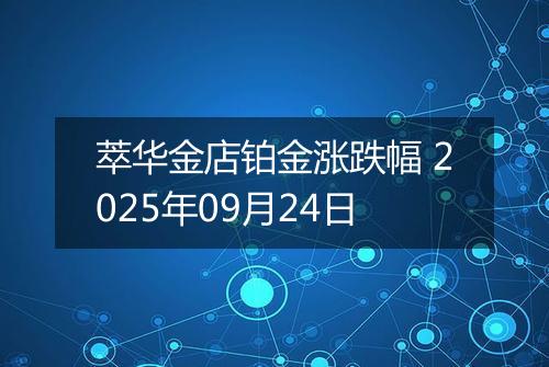 萃华金店铂金涨跌幅 2025年09月24日