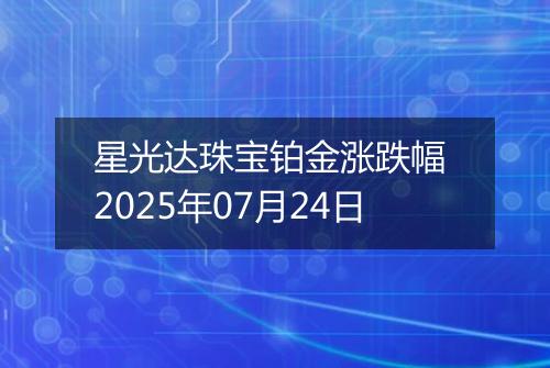 星光达珠宝铂金涨跌幅 2025年07月24日