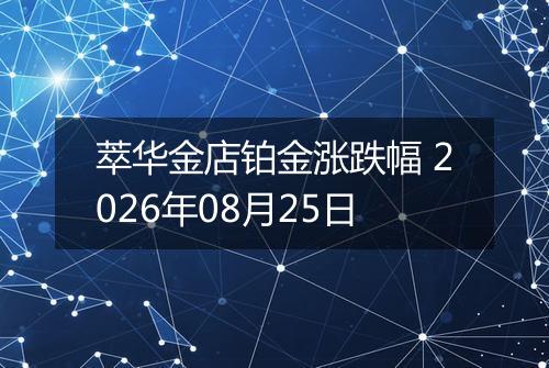 萃华金店铂金涨跌幅 2026年08月25日