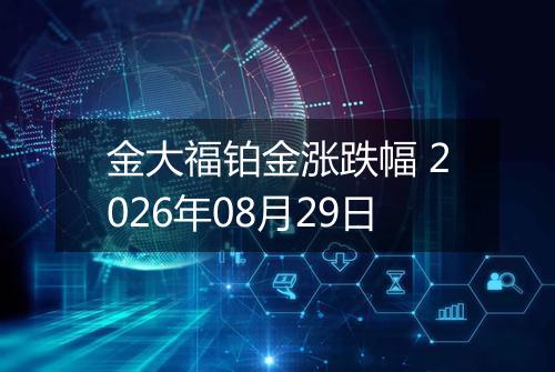 金大福铂金涨跌幅 2026年08月29日