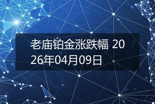 老庙铂金涨跌幅 2026年04月09日