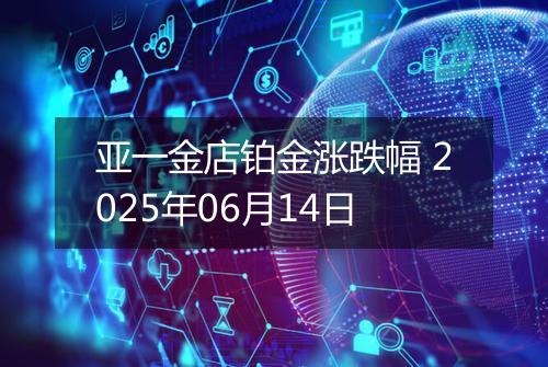 亚一金店铂金涨跌幅 2025年06月14日