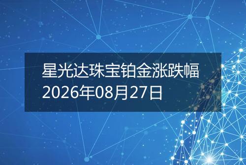 星光达珠宝铂金涨跌幅 2026年08月27日