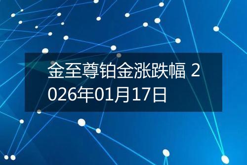 金至尊铂金涨跌幅 2026年01月17日