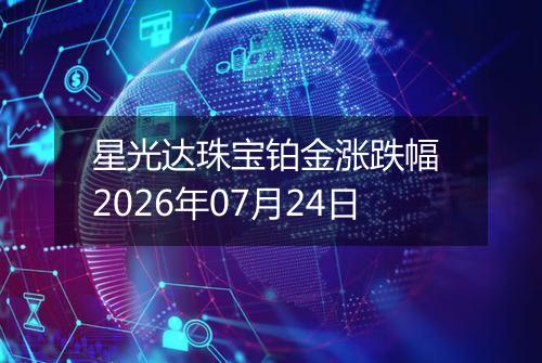 星光达珠宝铂金涨跌幅 2026年07月24日
