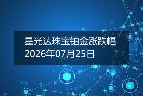 星光达珠宝铂金涨跌幅 2026年07月25日