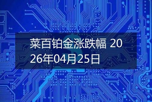 菜百铂金涨跌幅 2026年04月25日