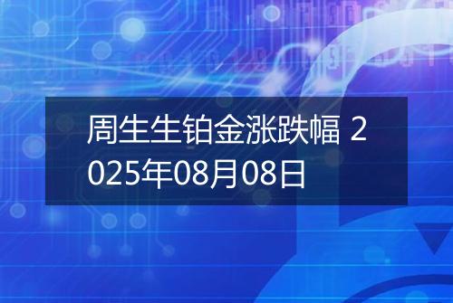 周生生铂金涨跌幅 2025年08月08日