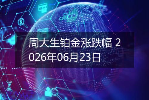周大生铂金涨跌幅 2026年06月23日
