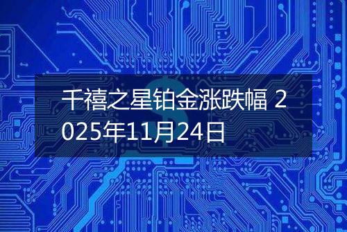 千禧之星铂金涨跌幅 2025年11月24日