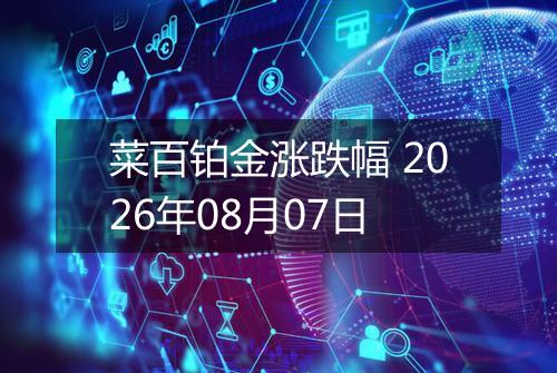 菜百铂金涨跌幅 2026年08月07日