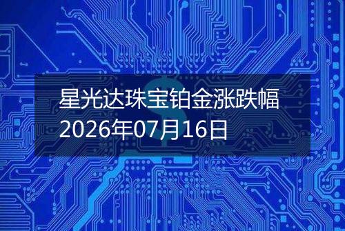 星光达珠宝铂金涨跌幅 2026年07月16日
