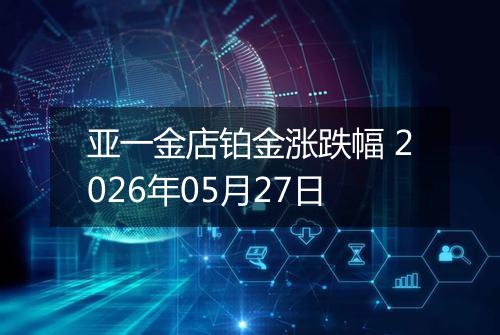 亚一金店铂金涨跌幅 2026年05月27日