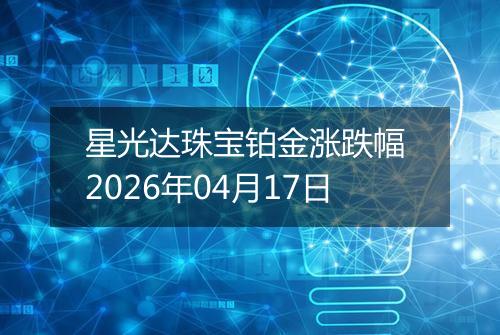 星光达珠宝铂金涨跌幅 2026年04月17日