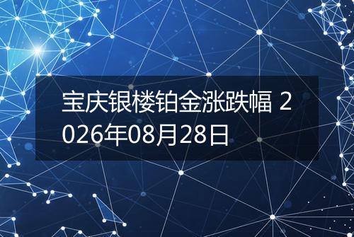 宝庆银楼铂金涨跌幅 2026年08月28日