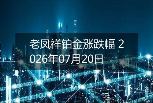 老凤祥铂金涨跌幅 2026年07月20日