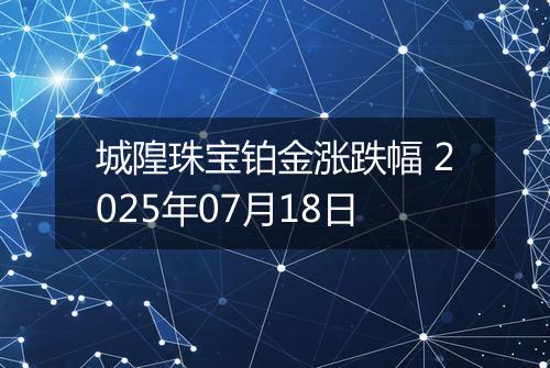 城隍珠宝铂金涨跌幅 2025年07月18日