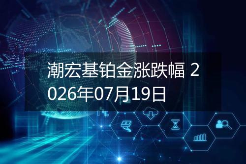 潮宏基铂金涨跌幅 2026年07月19日