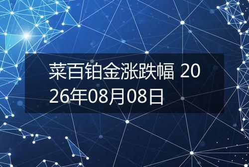 菜百铂金涨跌幅 2026年08月08日