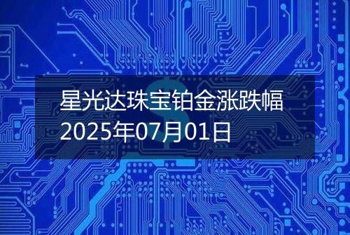 星光达珠宝铂金涨跌幅 2025年07月01日