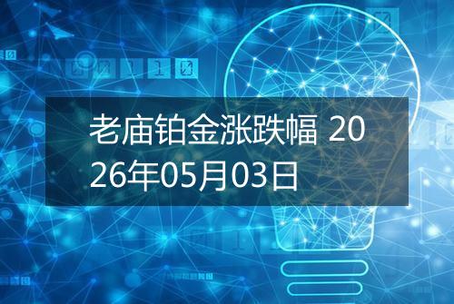 老庙铂金涨跌幅 2026年05月03日