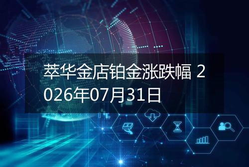 萃华金店铂金涨跌幅 2026年07月31日
