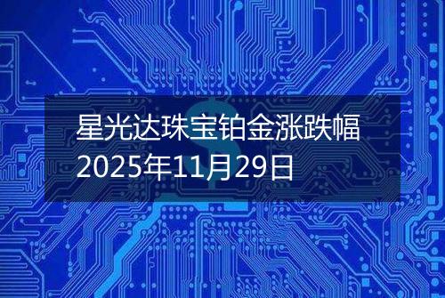 星光达珠宝铂金涨跌幅 2025年11月29日